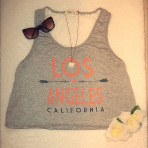 NWOT Gray Los Angeles Crop Top Size Large